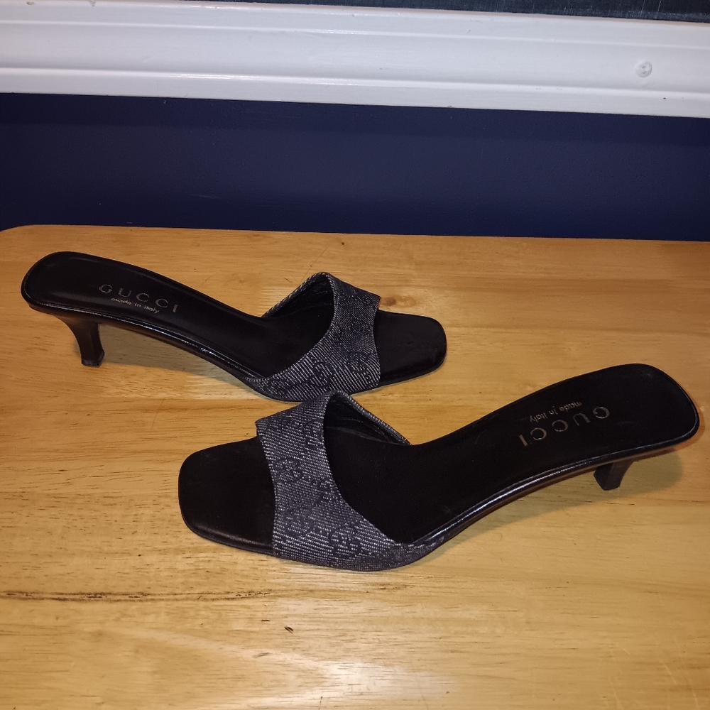 Gucci GG Monogram Kitten Heels Size 35 1/2 - Picture 3 of 5